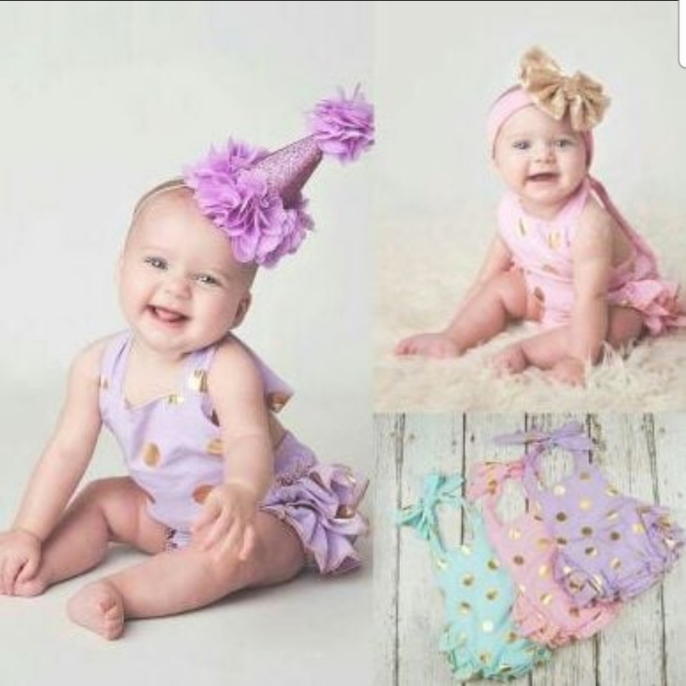 Adorable polka Dot Baby Romper Spring Outfit Summer Baby